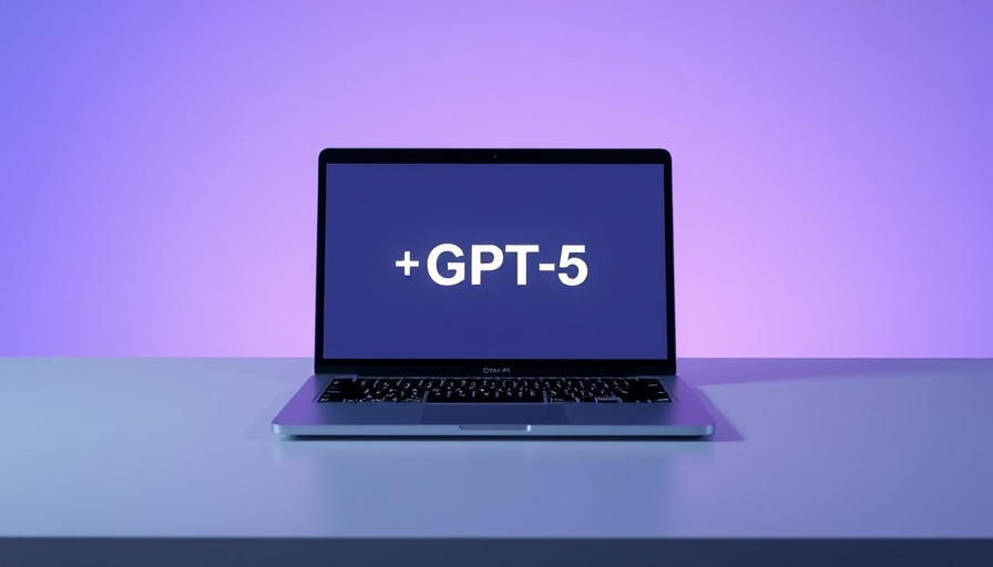 Modern laptop showing Cursor plus GPT-5 on screen with OpenAI logo.