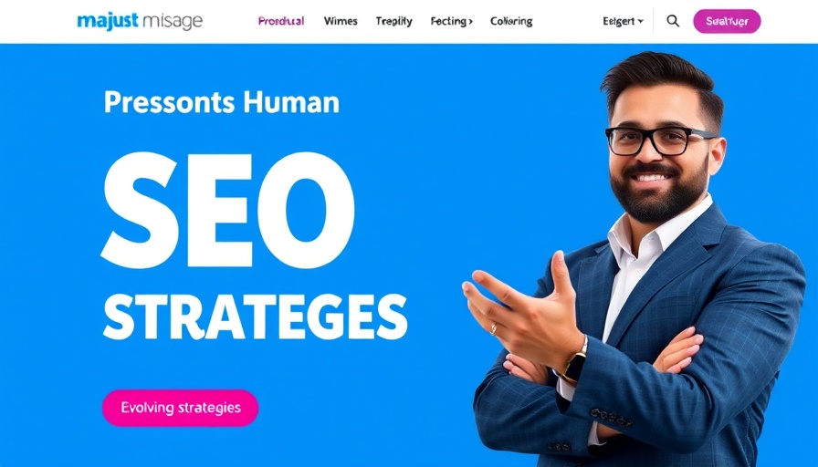 Expert shares SEO strategies for small businesses in a digital graphic.