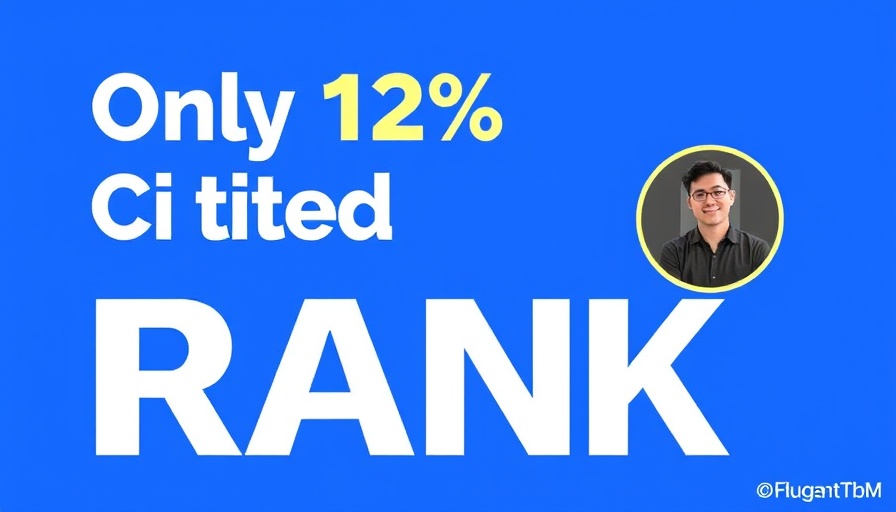 Only 12% of AI Cited URLs Rank in Google's Top 10 infographic on blue background.