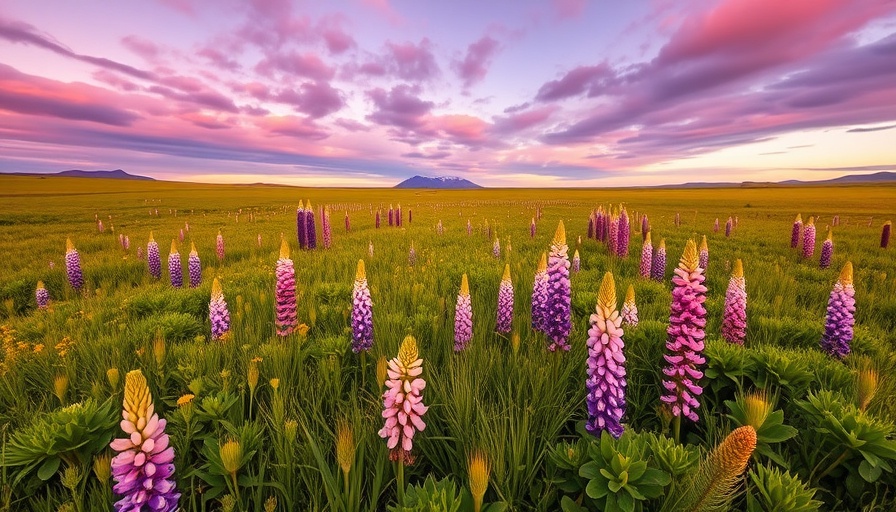Serene Icelandic field at sunset promoting wellness.