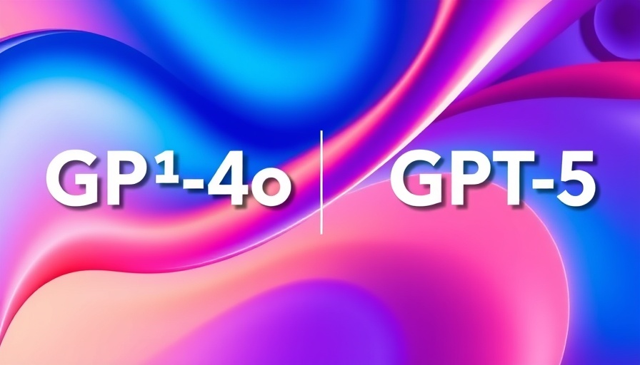 Abstract comparison of GPT-5 vs GPT-4o models in colorful design.