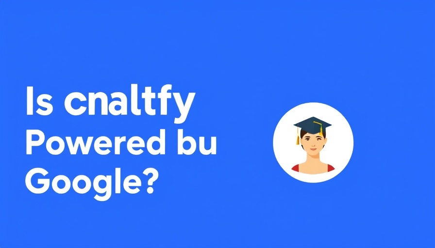 Is ChatGPT Powered by Google academic style poster with blue background.