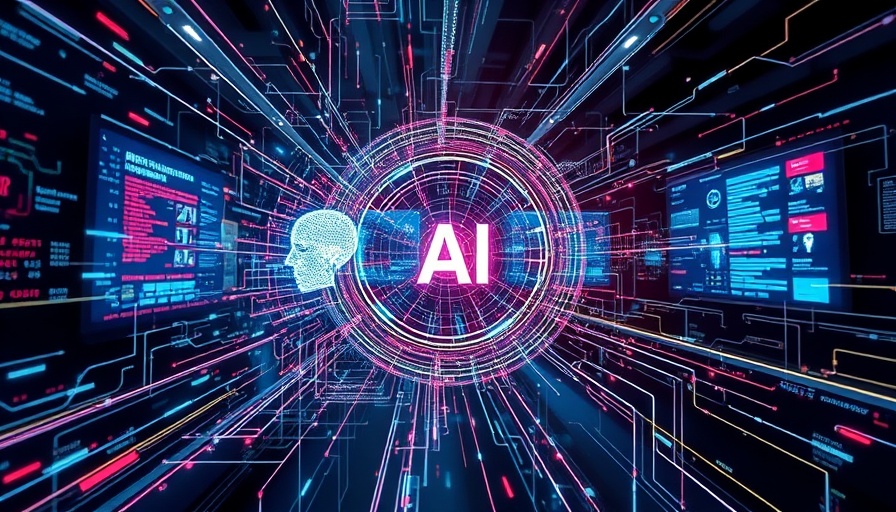 Futuristic network visualization depicting AI integration.