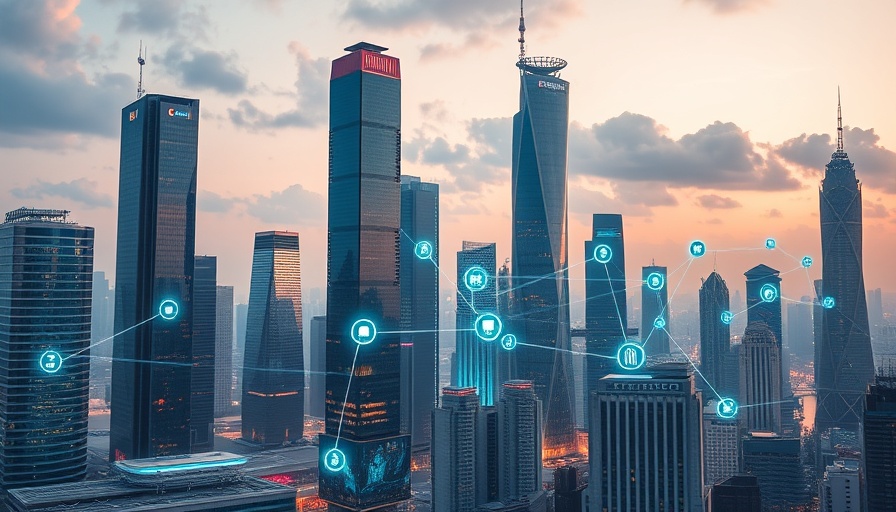 Futuristic cityscape of South Korea's LLM innovation.