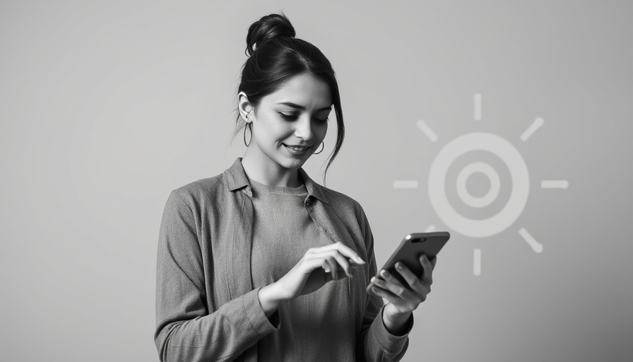 Confident young woman using smartphone in digital marketing design, how to find your target audience concept.