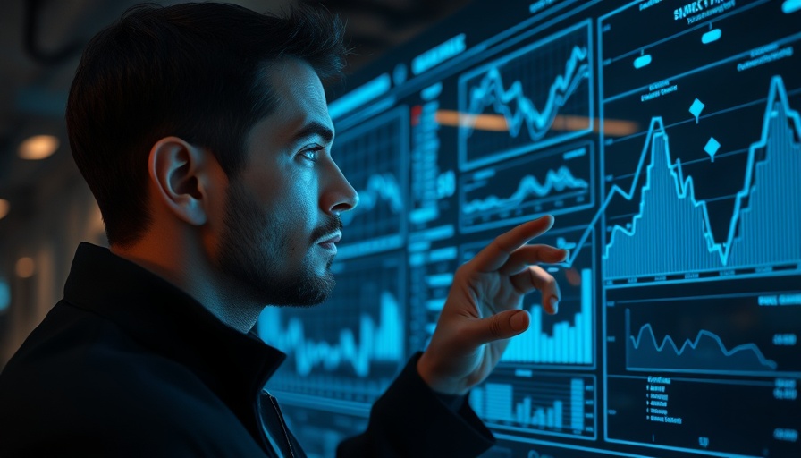 Person analyzing B2B influencer marketing statistics on digital screens.