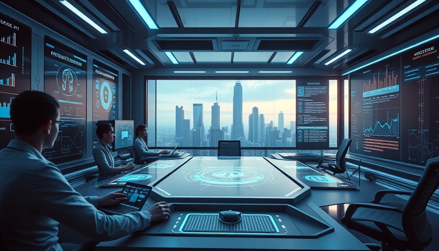 Futuristic workspace with AI technology holograms, Microsoft VibeVoice-1.5B Text-to-Speech Model.