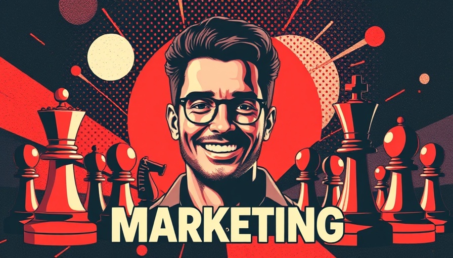 Stylized marketing portrait with chess pieces for mindful growth strategies.