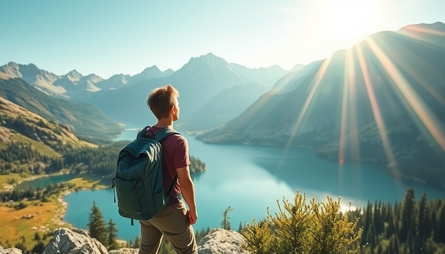 Hiker by mountain lake practicing science-backed happiness strategies