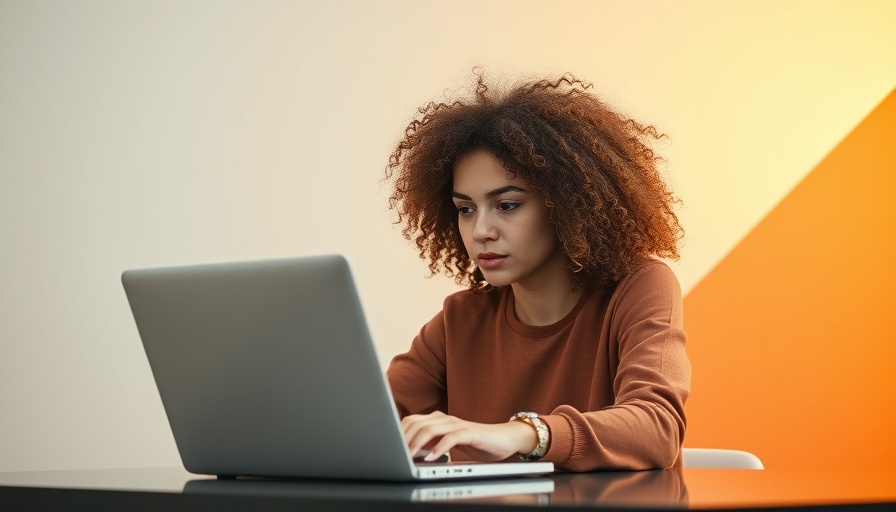 Young woman managing social media, business strategy.