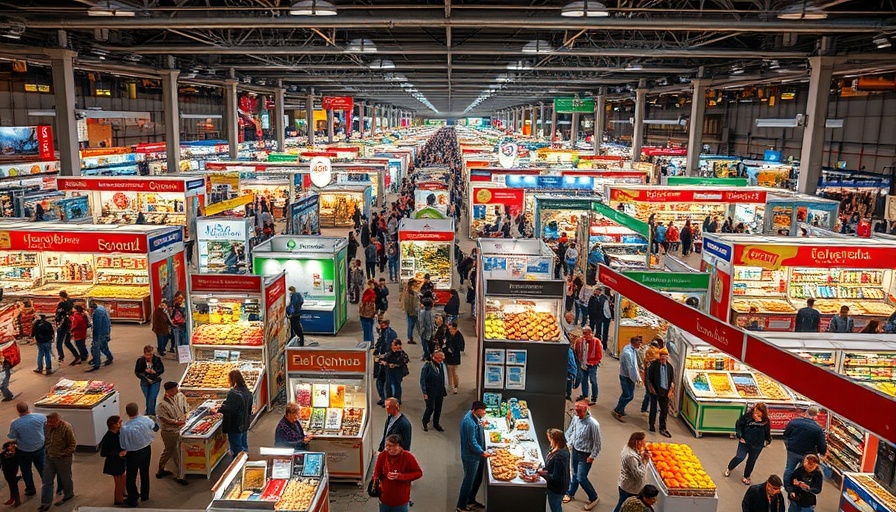 Vibrant food trade show showcasing storytelling in food industry marketing.