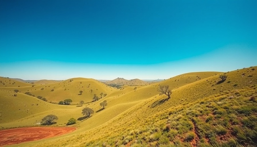 Lush Australian landscape with vibrant hills and clear sky.