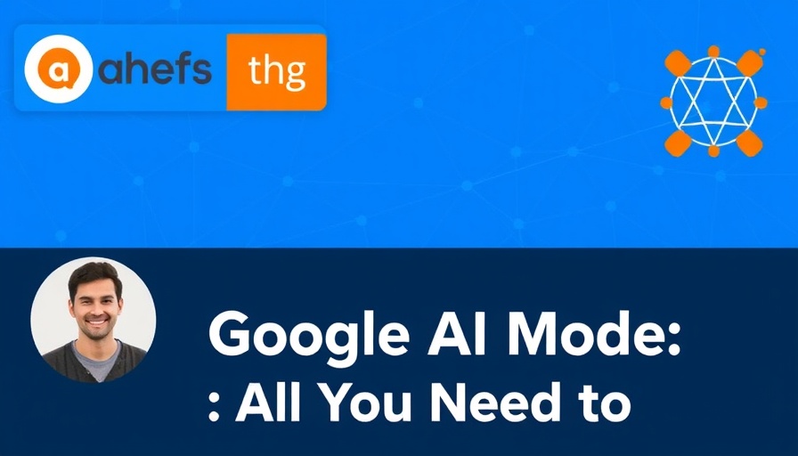 Bright blue graphic featuring 'Google AI Mode' text for ahrefs blog