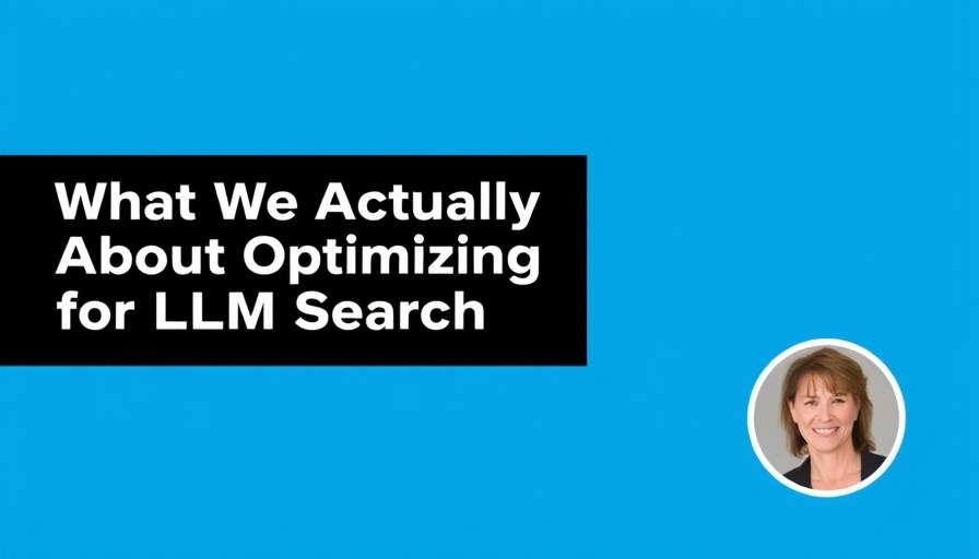 Blog cover for optimizing for LLM search with portrait and title.