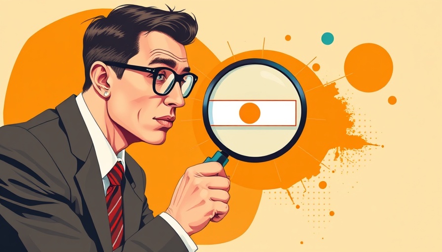 Illustration of man inspecting search icon, representing top search engines other than Google.