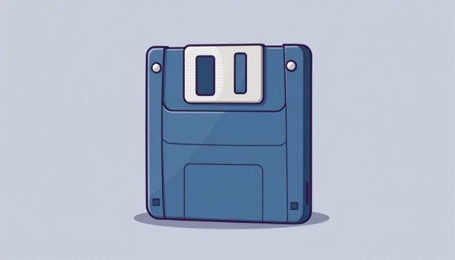 Classic floppy disk icon representing vintage technology