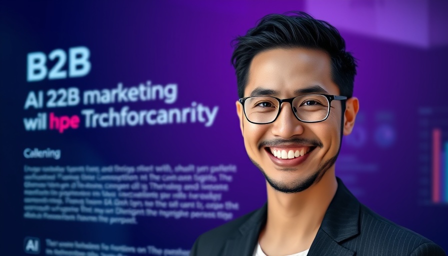 B2B Marketing with AI event poster featuring professional speaker.
