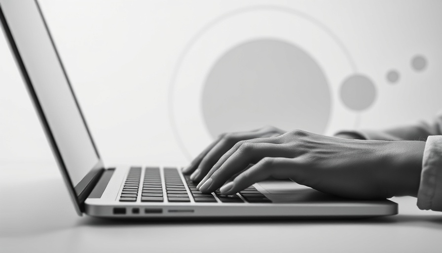 Minimalist hands on keyboard highlighting AI-generated content differentiation.