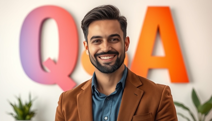 AI marketing trends for small businesses Q&A session visual with professional background.