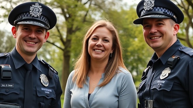 Police bravery and community support in the UK, highlighting survivor stories.