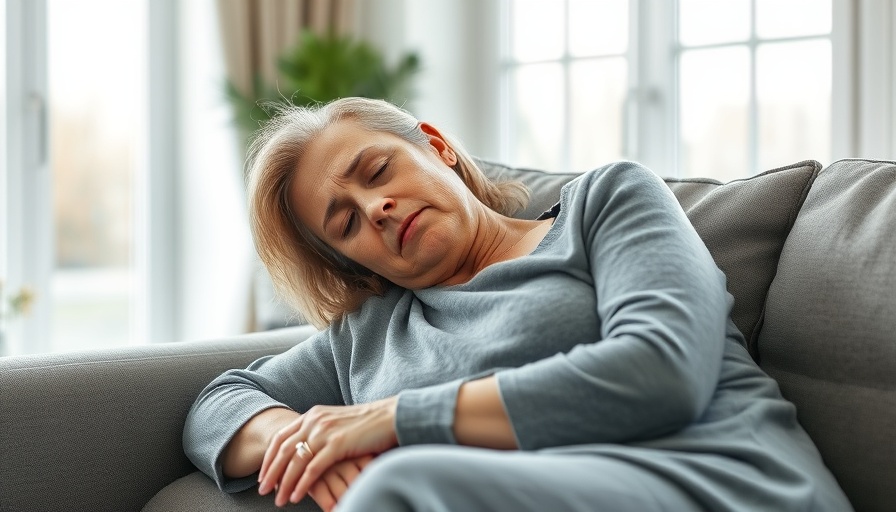 Low iron and brain fog solution: Middle-aged woman resting due to fatigue.