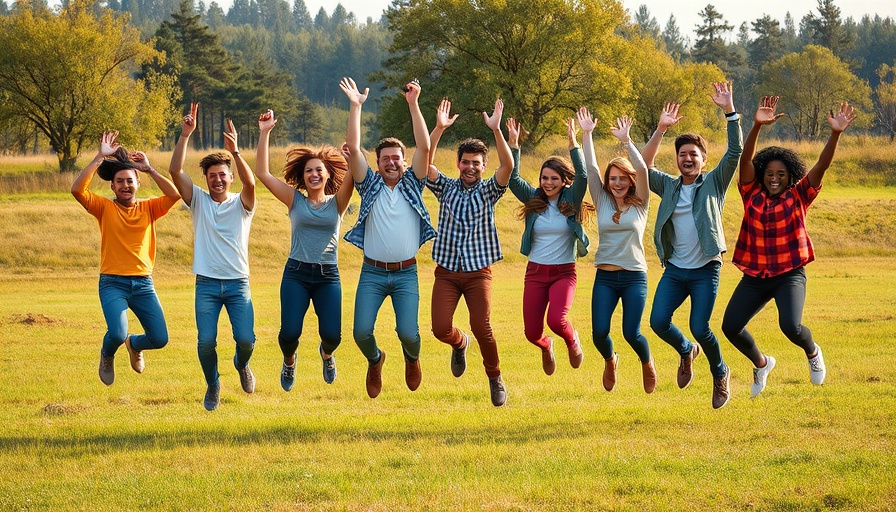 Exercise Can Add Life to Your Years: group celebrating in nature.