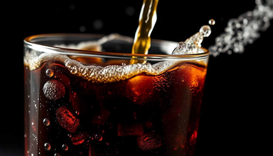 Pouring cola into glass, highlighting soft drinks fracture risk.