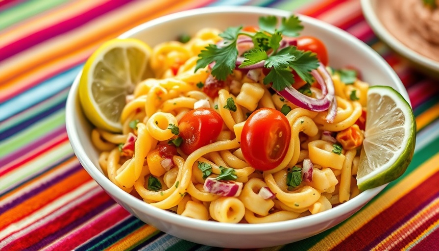 Delicious street corn pasta salad with fresh ingredients.