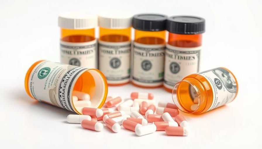 Dollar-wrapped pill bottles highlighting Trump drug pricing executive order.