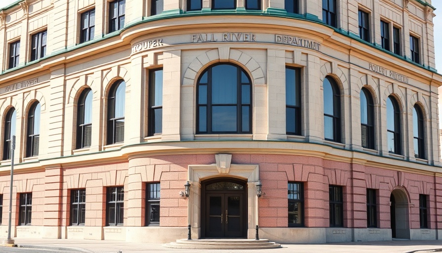 Fall River Police Department building exterior showcasing signage.