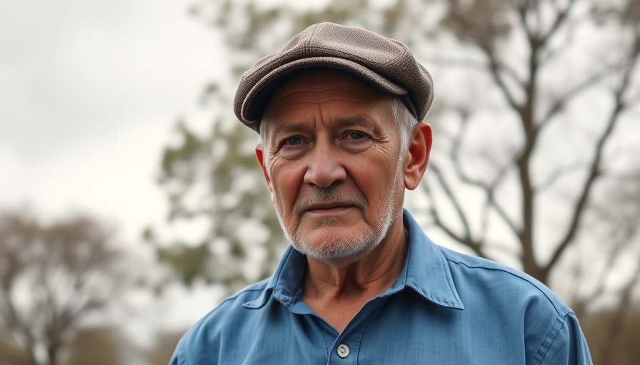 Older man in blue shirt and cap, missing 82-year-old with dementia