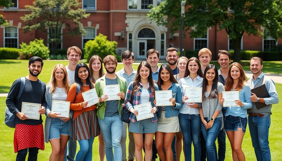 Students holding scholarship certificates at Massachusetts community scholarships event.