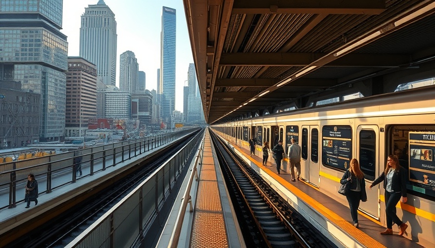 Modern train station highlighting Revere transportation improvements.