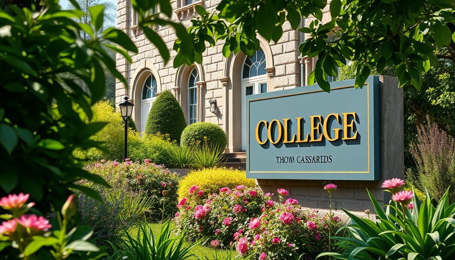 Vibrant landscape with Williams College sign and greenery.