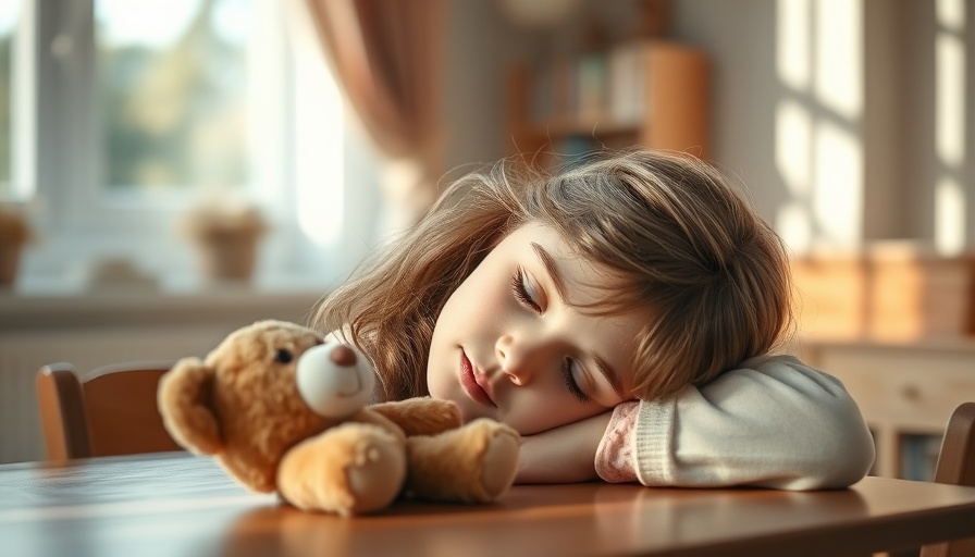 Young girl appearing contemplative, with a teddy bear, indoors.