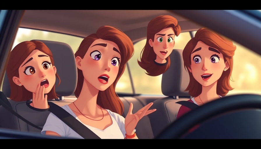Animated young woman talking in a car with expressive emotions, should kids attend the last week of school?