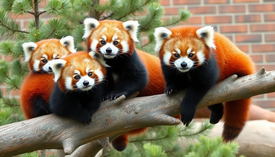 Buttonwood Park Zoo red panda Marie resting on a branch.