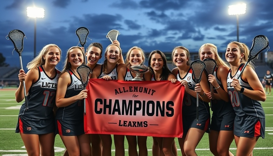 Concord-Carlisle Girls Lacrosse Championship team celebrating victory.