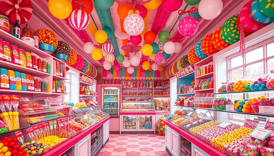 Vibrant candy shop interior during Great Barrington Candy Shop Ownership Transition.