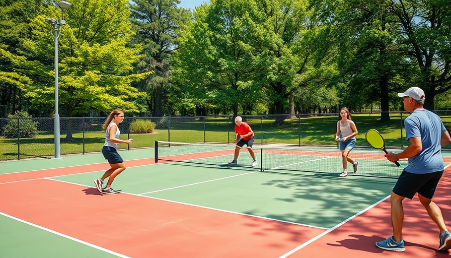 Pickleball court at Gibson Park with players in action