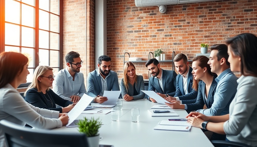 Professionals in a collaborative meeting, related to remote medical scribing.