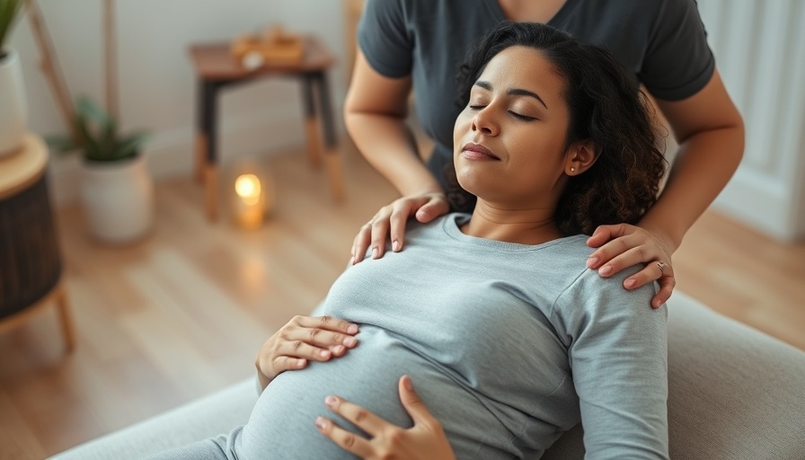Chiropractic care for pelvic pain during pregnancy with a relaxed pregnant woman.