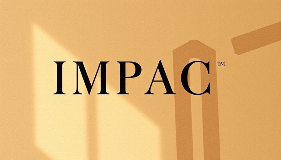 Elegant typography of 'IMPACT' in warm tones.