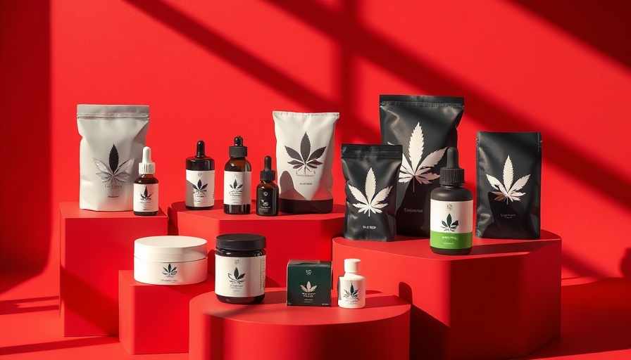 Cannabis-derived products promoting sleep and energy on red platforms.
