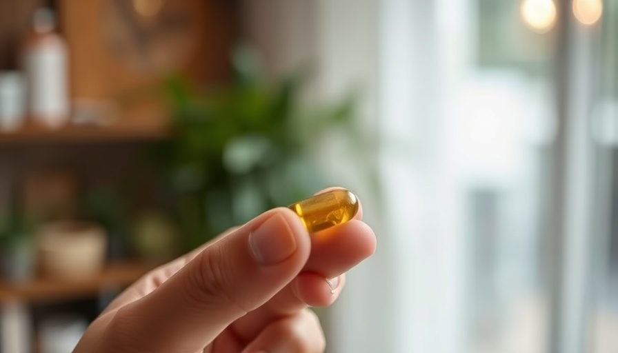 Hand holding supplement pill for vegans and iodine deficiency risk