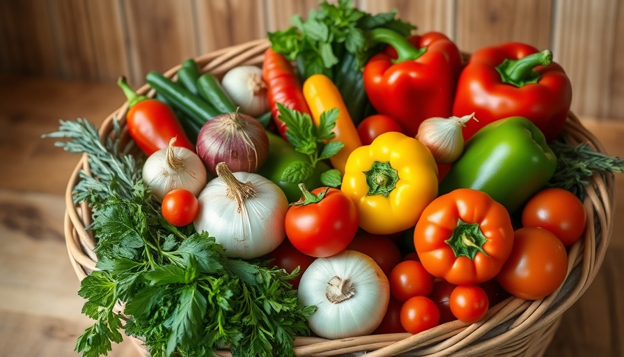 Assortment of fresh vegetables for cancer-prevention diet.