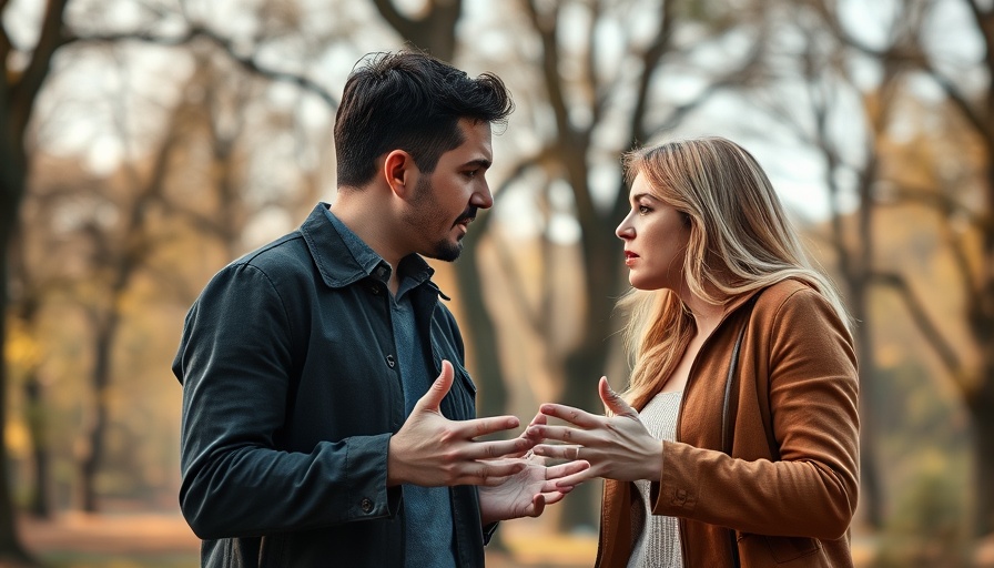 Couple arguing in a park, illustrating resentment toward husbands in marriage.