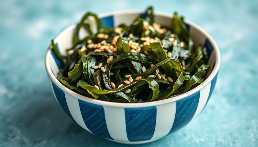 Crispy seaweed in bowl as healthy natural source of iodine.