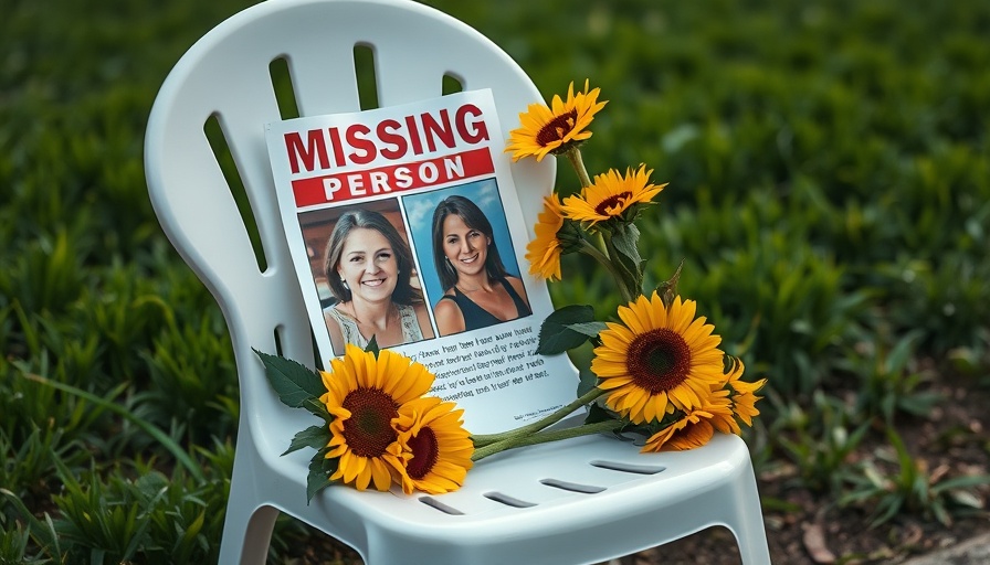 Vigil for Missing Taunton Woman with poster and sunflowers.