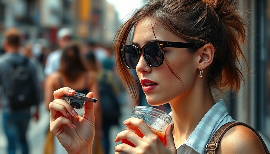 Effects of hot weather on the body: woman in shades using phone.